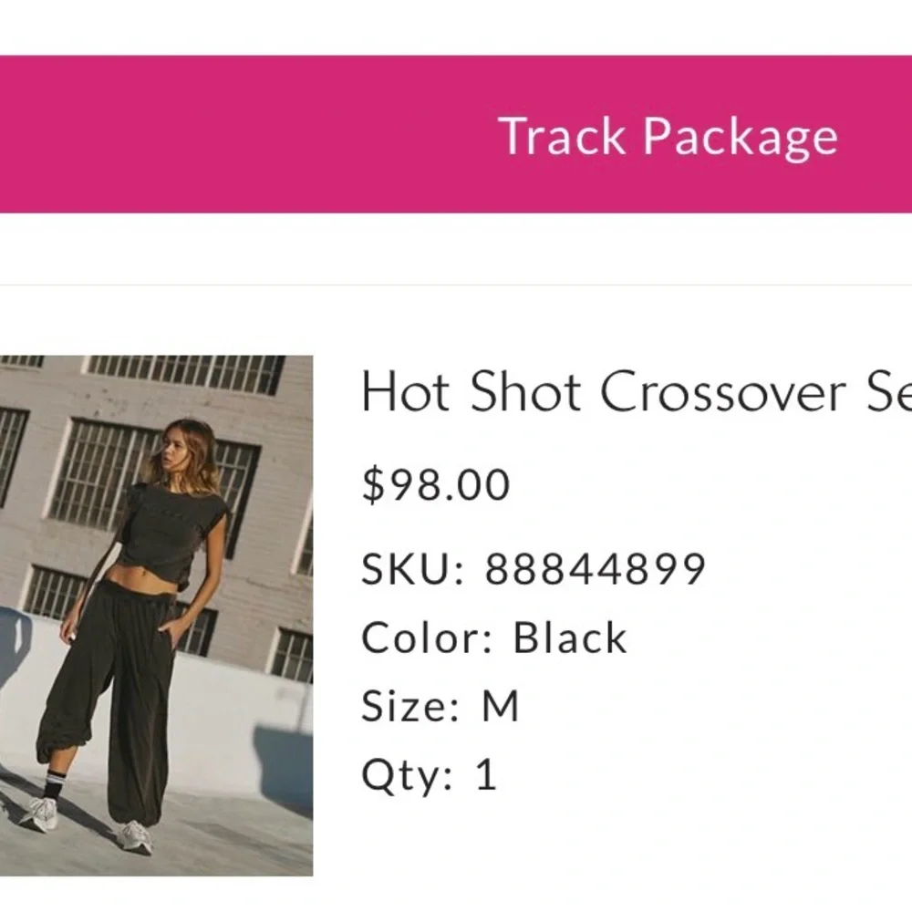 We The Free Black Hot Shot Crossover Jogger Pant Set - Picture 1 of 4